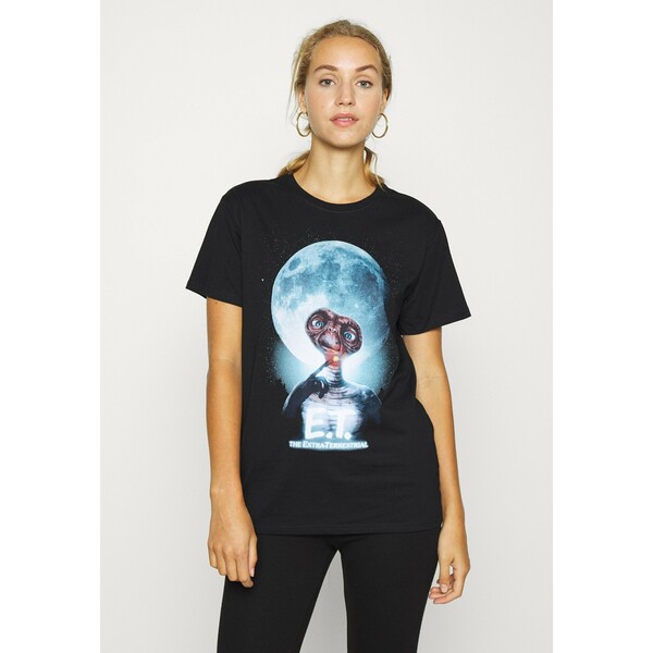 Merchcode LADIES E. T. FACE TEE T-shirt z nadrukiem black MEJ21D03A