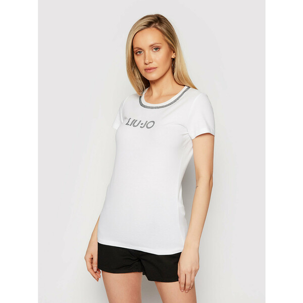 Liu Jo Beachwear T-Shirt VA1094 J5003 Biały Regular Fit
