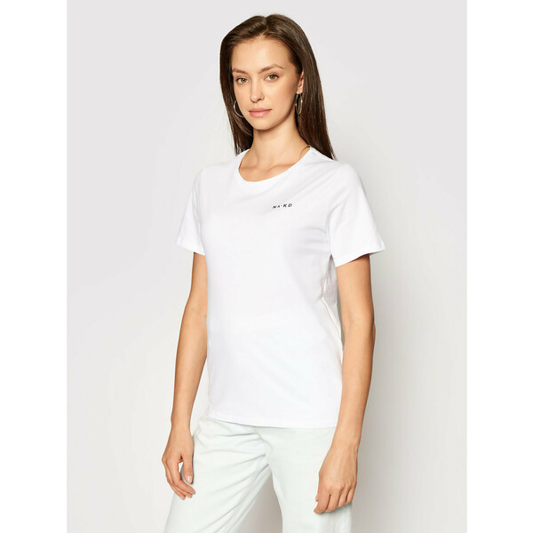 NA-KD T-Shirt 1044-000097-0001-003 Biały Regular Fit