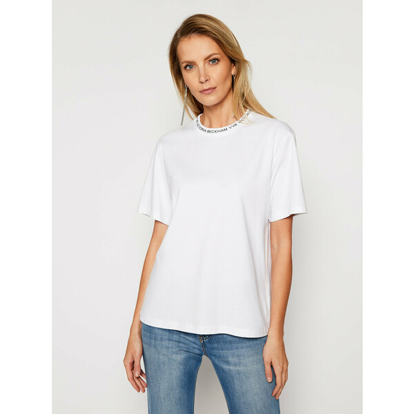 Victoria Victoria Beckham T-Shirt Single 2121JTS002392A Biały Regular Fit