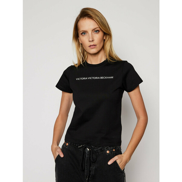 Victoria Victoria Beckham T-Shirt Single 2121JTS002433A Czarny Regular Fit