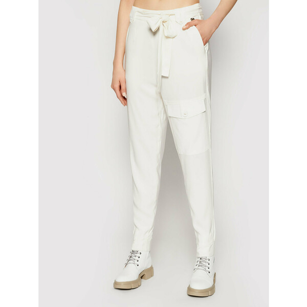 TwinSet Spodnie materiałowe 211TT2161 Biały Regular Fit