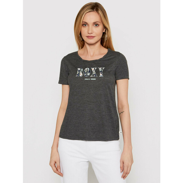 Roxy T-Shirt Chasing The Swell ERJZT05179 Szary Regular Fit