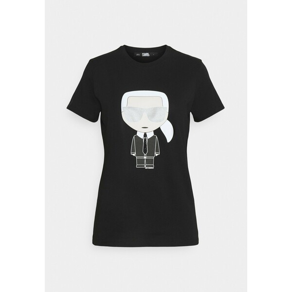 KARL LAGERFELD IKONIK T-shirt z nadrukiem black K4821D067
