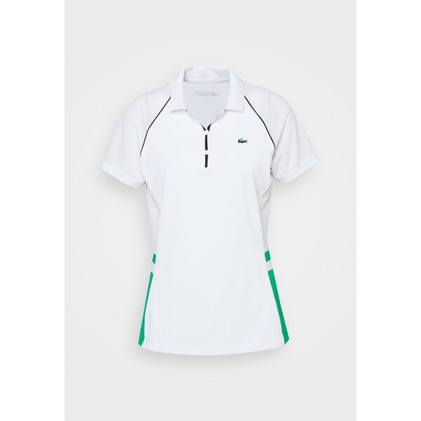 Lacoste Sport TENNIS Koszulka polo white/palm green/navy blue L0641D021