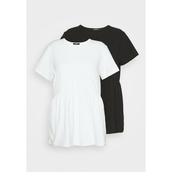 Missguided Plus SMOCK 2 PACK T-shirt basic white/black M0U21D03Q