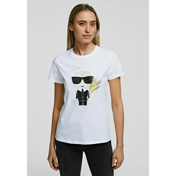 KARL LAGERFELD K/ZODIAC VIRGO T-shirt z nadrukiem white K4821D079