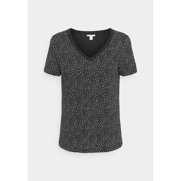 edc by Esprit V NECK TEE T-shirt z nadrukiem black ED121D1HY