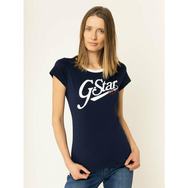 G-Star Raw T-Shirt D14704-4107-6067 Granatowy Slim Fit