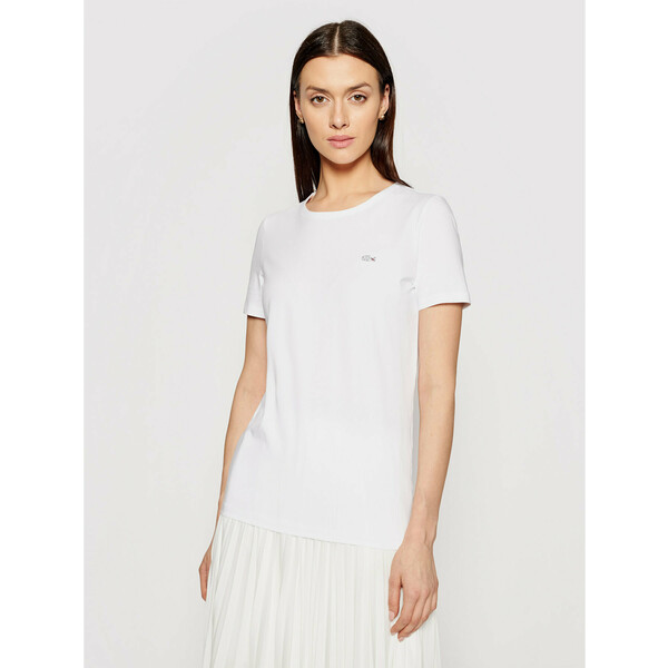 Lacoste T-Shirt TF0998 Biały Regular Fit