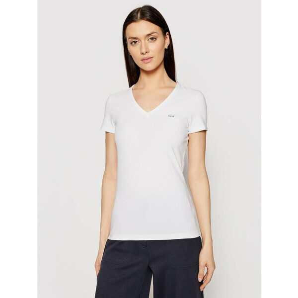 Lacoste T-Shirt TF0999 Biały Slim Fit