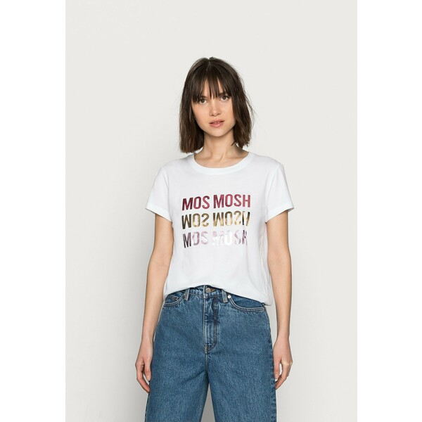 Mos Mosh MAVIS TEE T-shirt z nadrukiem white MX921D01Q