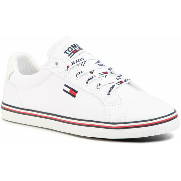 Tommy Jeans Tenisówki Essential Lace Up Sneaker EN0EN00786 Biały
