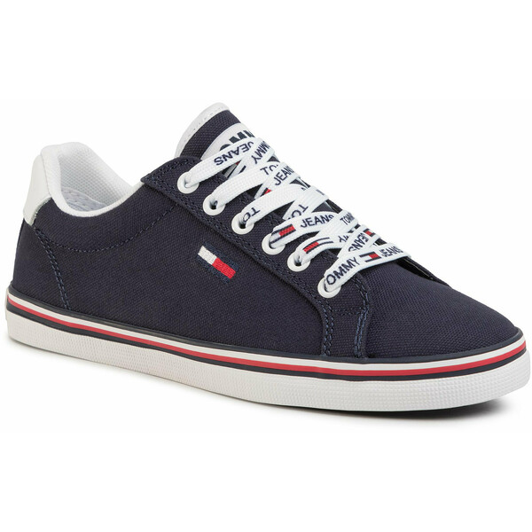 Tommy Jeans Tenisówki Essential Lace Up Sneaker EN0EN00786 Granatowy