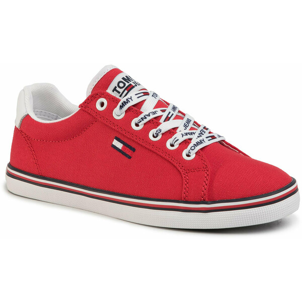 Tommy Jeans Tenisówki Essential Lace Up Sneaker EN0EN00786 Czerwony