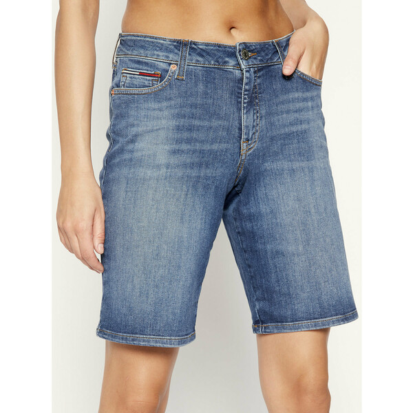 Tommy Jeans Szorty jeansowe Mid Rise Denim Bermuda DW0DW08214 Granatowy Regular Fit