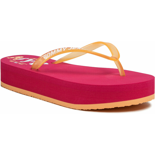 Tommy Jeans Japonki Pop Color Mid Beach Sandal EN0EN00853 Pomarańczowy
