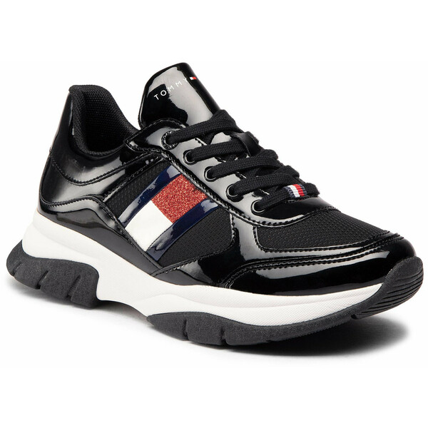 Tommy Hilfiger Sneakersy Low Cut Lace-Up Sneaker T3A4-30818-1022 S Czarny