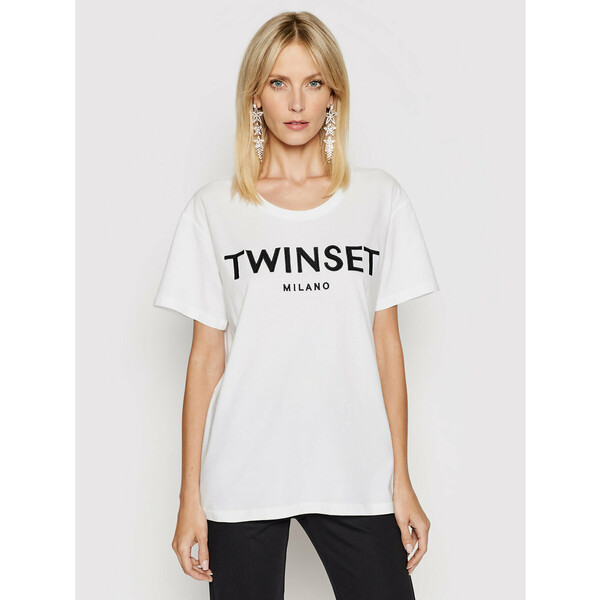 TwinSet T-Shirt 201TP2081 Biały Regular Fit