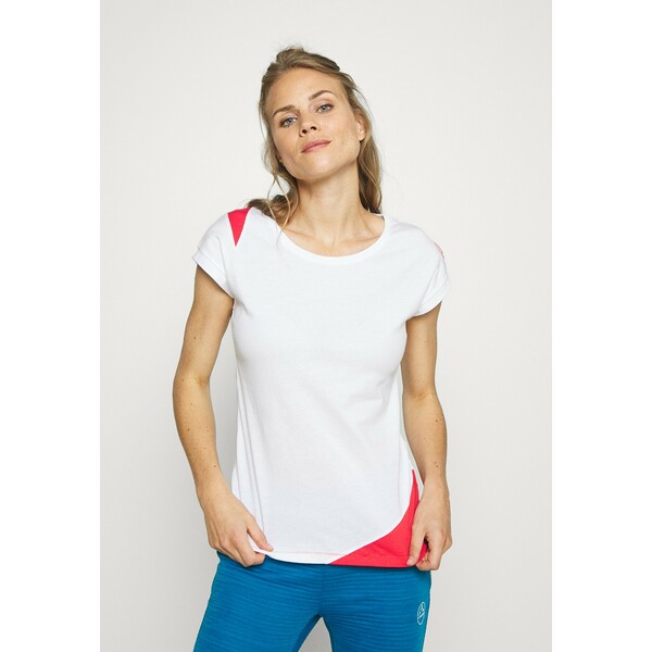 La Sportiva CHIMNEY T-shirt z nadrukiem white/hibiscus LAN41D00E
