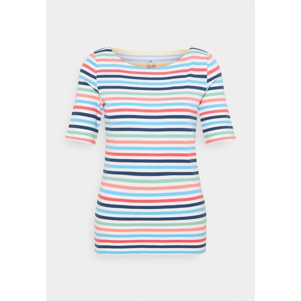 TOM TAILOR T-shirt z nadrukiem peach blue mulitcolor stripe TO221D15R