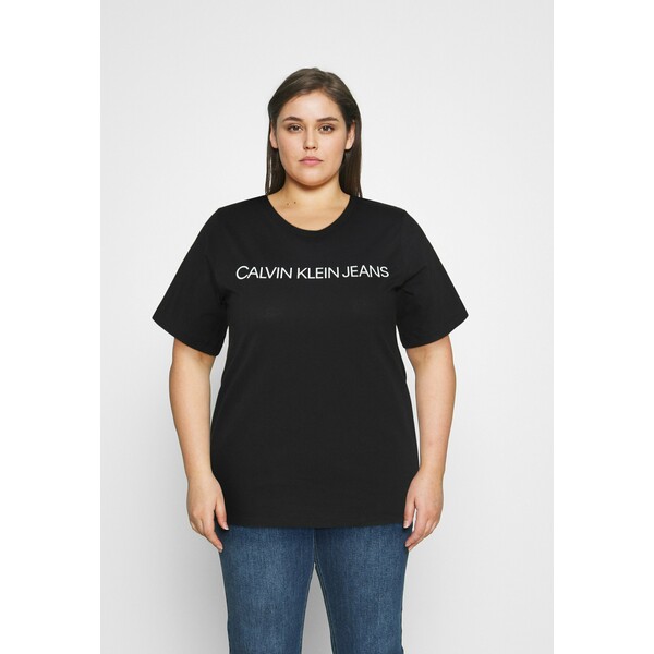 Calvin Klein Jeans Plus CORE INSTITUTIONAL TEE T-shirt z nadrukiem black C2Q21D00H