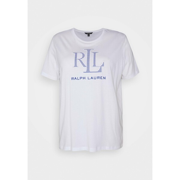 Lauren Ralph Lauren Woman KATLIN SHORT SLEEVE T-shirt z nadrukiem white L0S21D02J