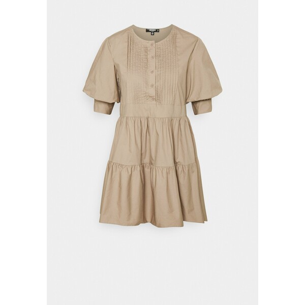 Missguided Petite PLEAR FRONT PUFF SLEEVE SMOCK DRESS Sukienka koszulowa beige M0V21C0JA