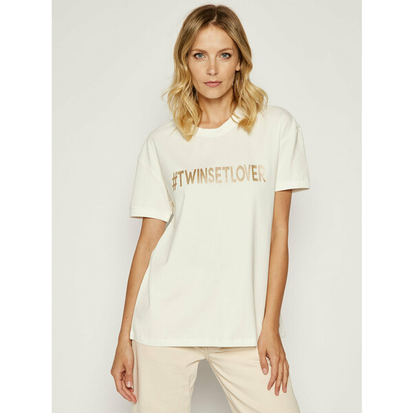 TwinSet T-Shirt 192LI2RFF Biały Regular Fit