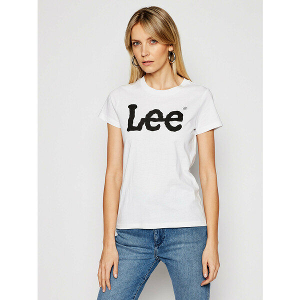 Lee T-Shirt Logo Tee L42UER12 Biały Regular Fit