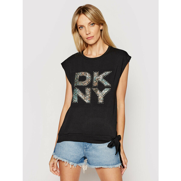 DKNY T-Shirt P1AUJINX Czarny Regular Fit
