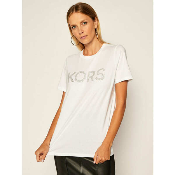 MICHAEL Michael Kors T-Shirt Logo Print MB95MP197J Biały Regular Fit