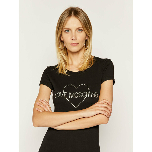 LOVE MOSCHINO T-Shirt W4B194TE 2065 Czarny Regular Fit