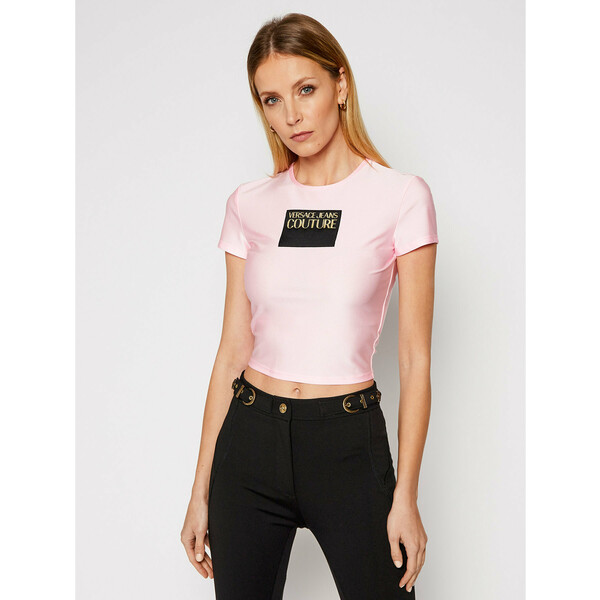Versace Jeans Couture T-Shirt B2HWA703 Różowy Regular Fit
