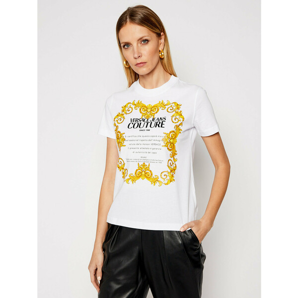 Versace Jeans Couture T-Shirt B2HWA7TJ Biały Regular Fit