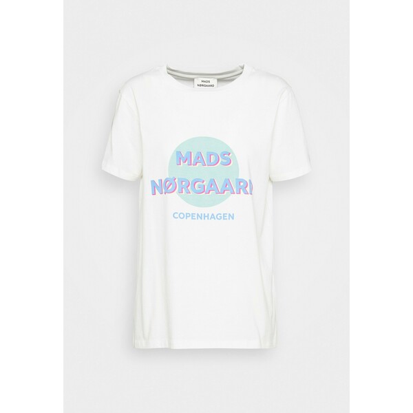 Mads Nørgaard SINGLE ORGANIC TRENDA T-shirt z nadrukiem white alyssum M1421D03H