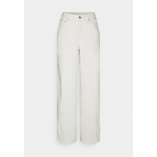Weekday LARA WAIST TROUSERS Jeansy Relaxed Fit white WEB21A055-A11