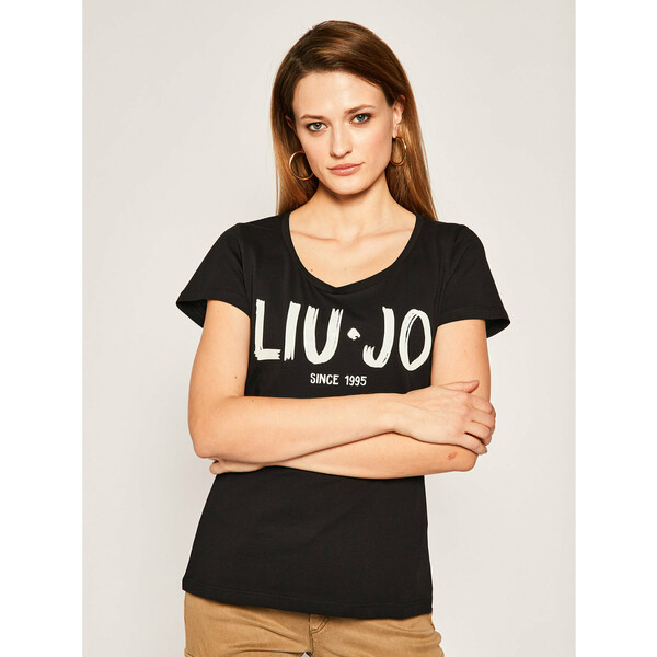 Liu Jo T-Shirt FA0280 J5703 Czarny Regular Fit