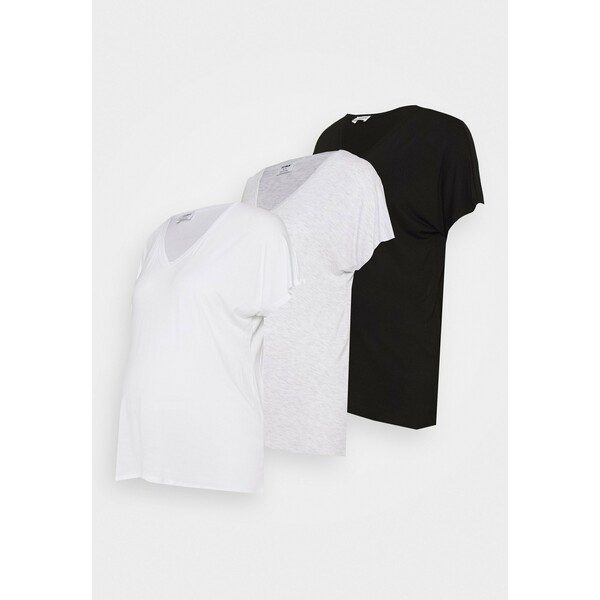 Cotton On MATERNITY KARLY SHORT SLEEVE 3 PACK T-shirt basic black/white/silver marle C1Q29G00H