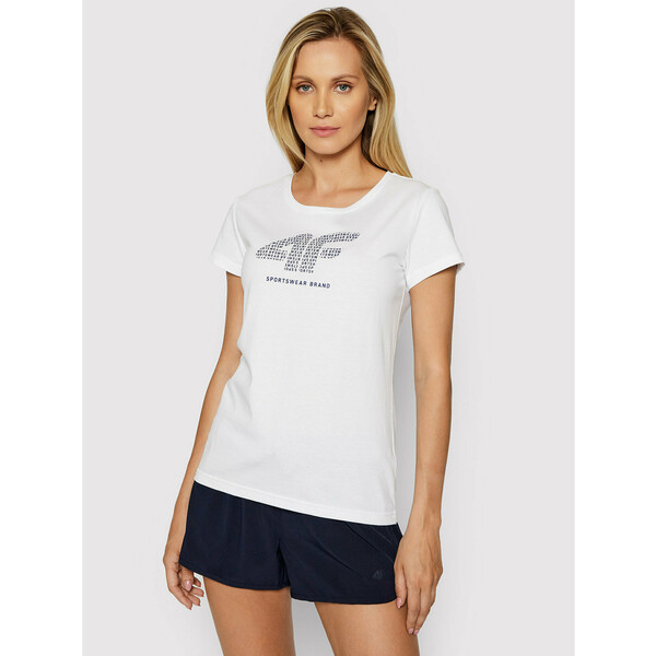 4F T-Shirt H4L21-TSD011 Biały Regular Fit