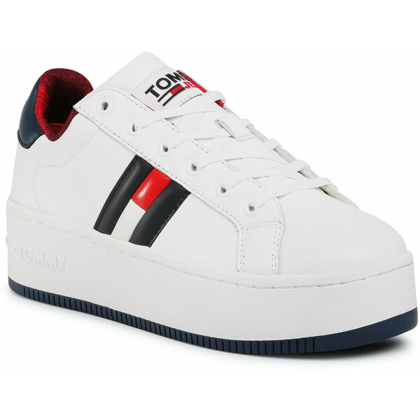 Tommy Hilfiger Sneakersy Iconic Flag Flatform Sneaker EN0EN01108 Biały