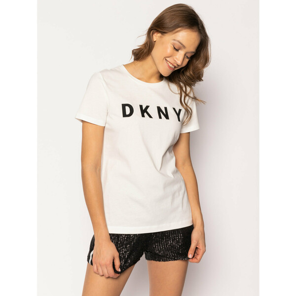 DKNY T-Shirt W3276CNA Biały Regular Fit