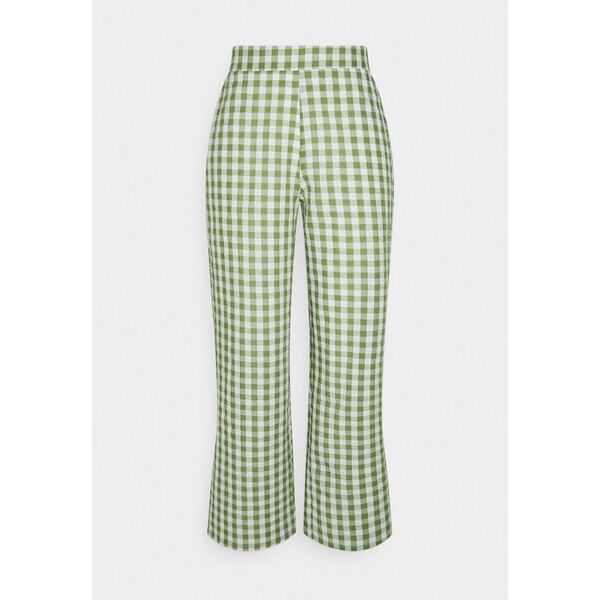 Pieces Petite PCPIRA WIDE PANTS Spodnie materiałowe bright white/turtle green PIT21A00W