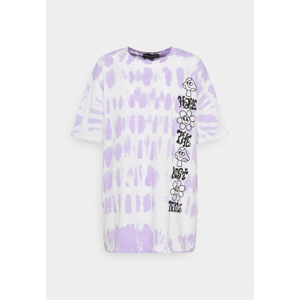 NEW girl ORDER HAVE THE BEST TIME TIE DYE TEE T-shirt z nadrukiem lilac NEM21D029