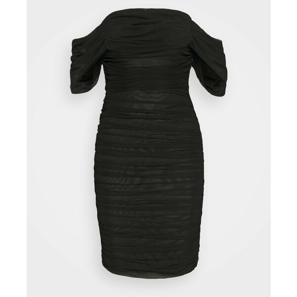 Missguided Tall RUCHED BARDOT MINI DRESS Sukienka koktajlowa black MIG21C0CX