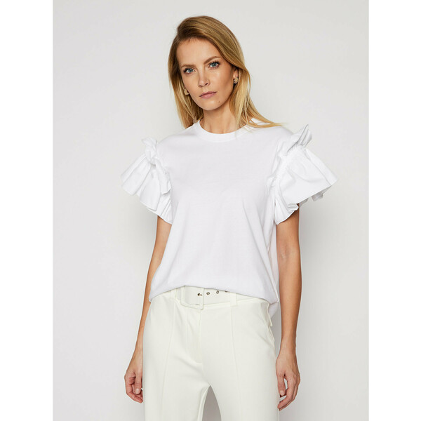 Victoria Victoria Beckham T-Shirt Single 2121JTS002406A Biały Regular Fit