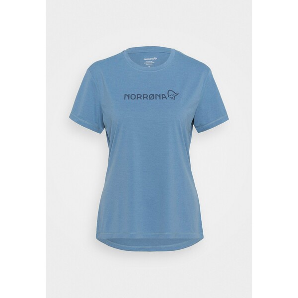 Norrøna TECH T-shirt z nadrukiem coronet blue NOO41D007