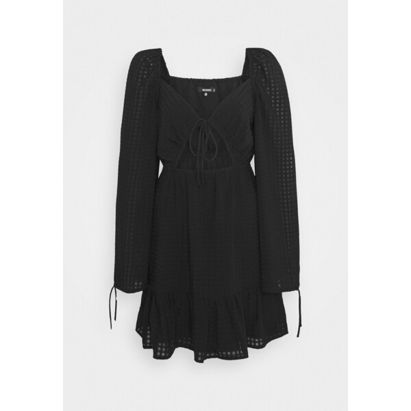Missguided SHEER CHECK CUT OUT SKATER DRESS Sukienka letnia black M0Q21C1SQ