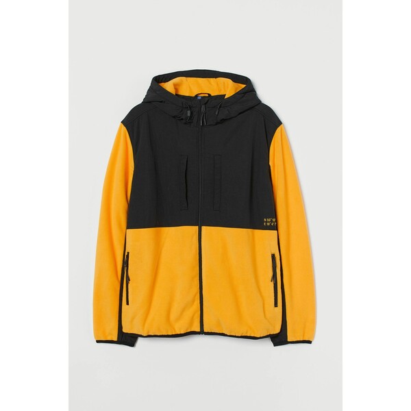 H&M Polarowa kurtka z kapturem 0881494002 Żółty/Czarny