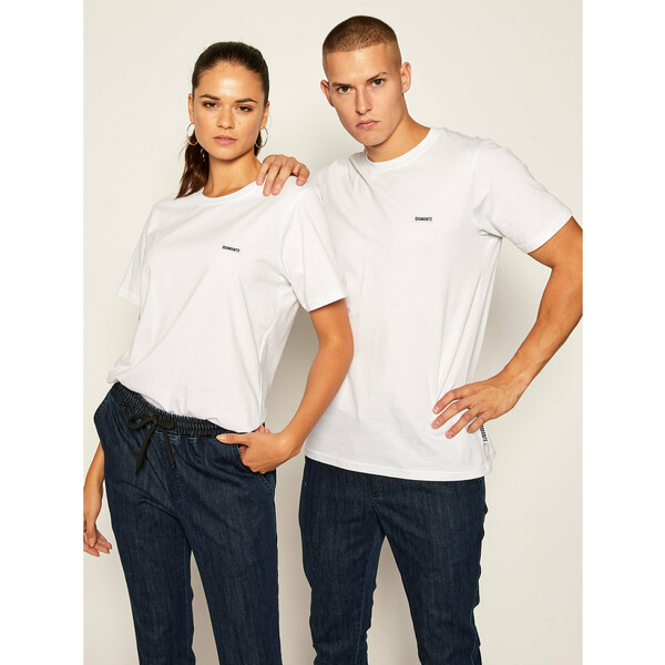 Diamante Wear T-Shirt Unisex Basic Basic 5407 Biały Regular Fit